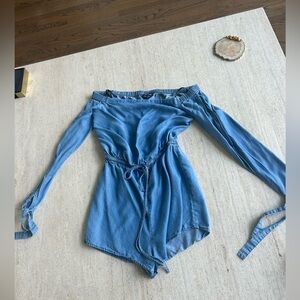 Bebe off the shoulder romper. Size small